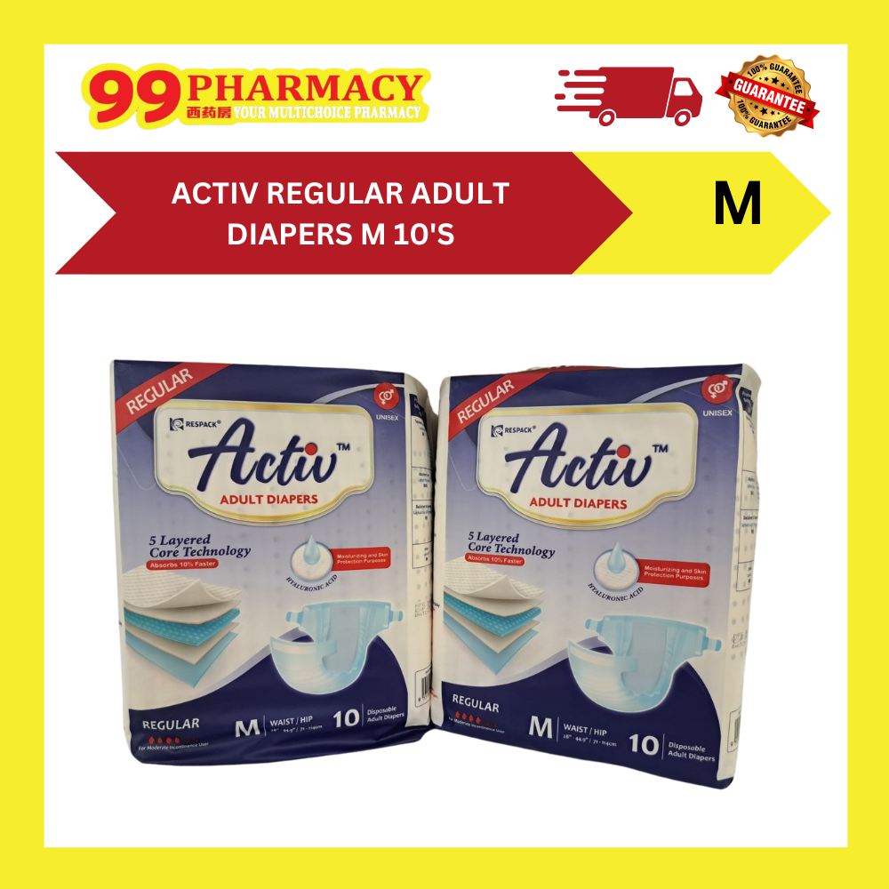 ACTIV Regular Adult Diapers M 10's