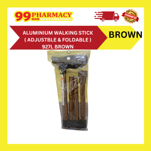Aluminium Walking Stick (Adjustable & Foldable) 927L Brown