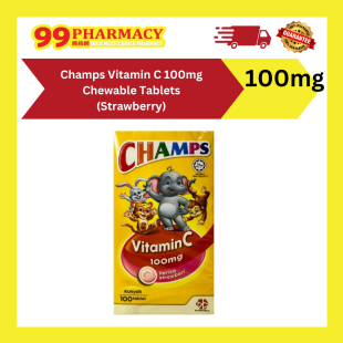 CHAMPS Vitamin C 100mg Chewable Tablets (Strawberry)